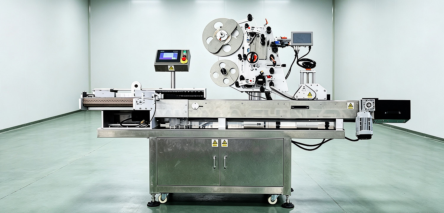 Horizontal medical labeling machine