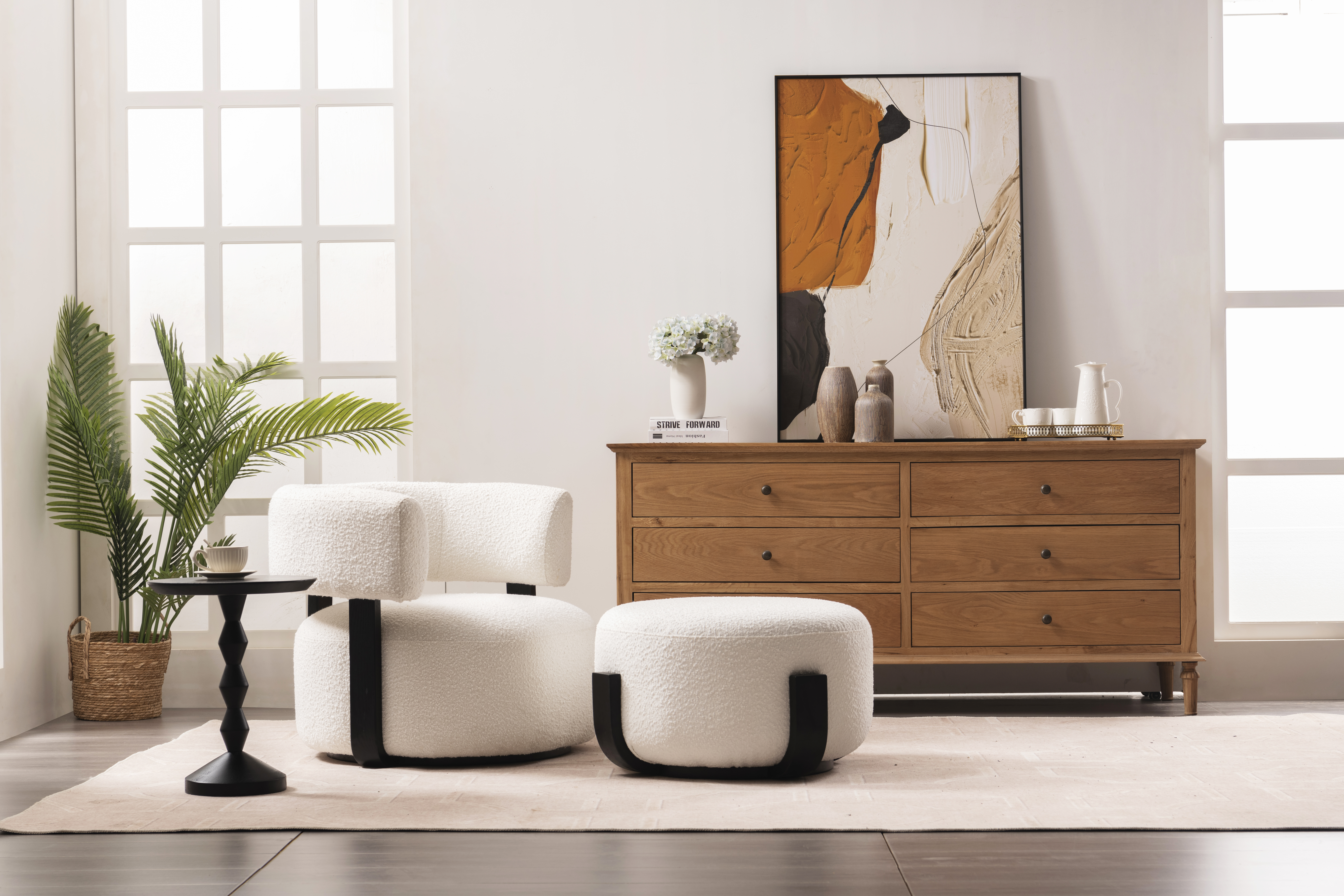 Accent Chair with Ottoman Factory