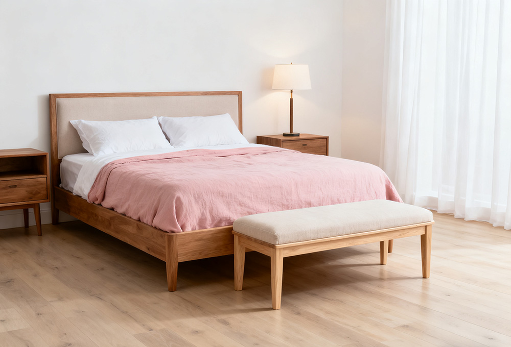 wooden bed