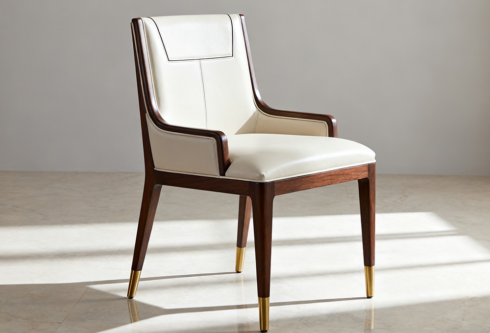 leather wood dining chair