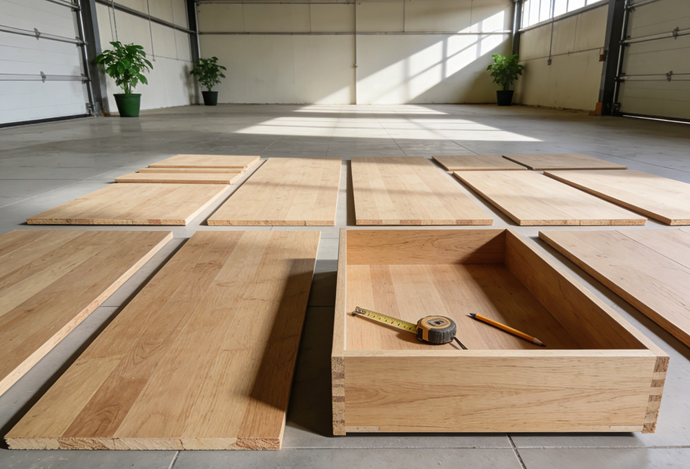 wooden board for making drawers