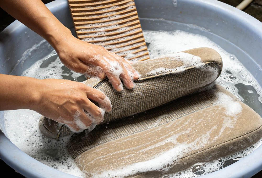 hand washed sofa cushion