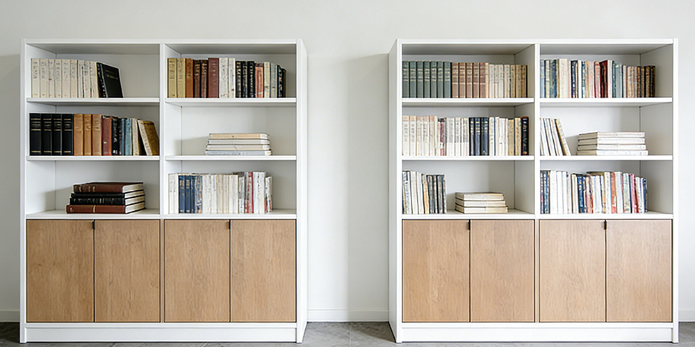 two bookcases