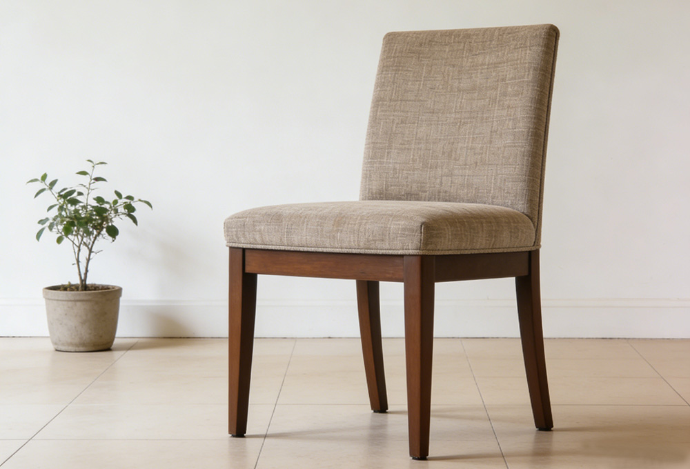 the newly covered dining chair