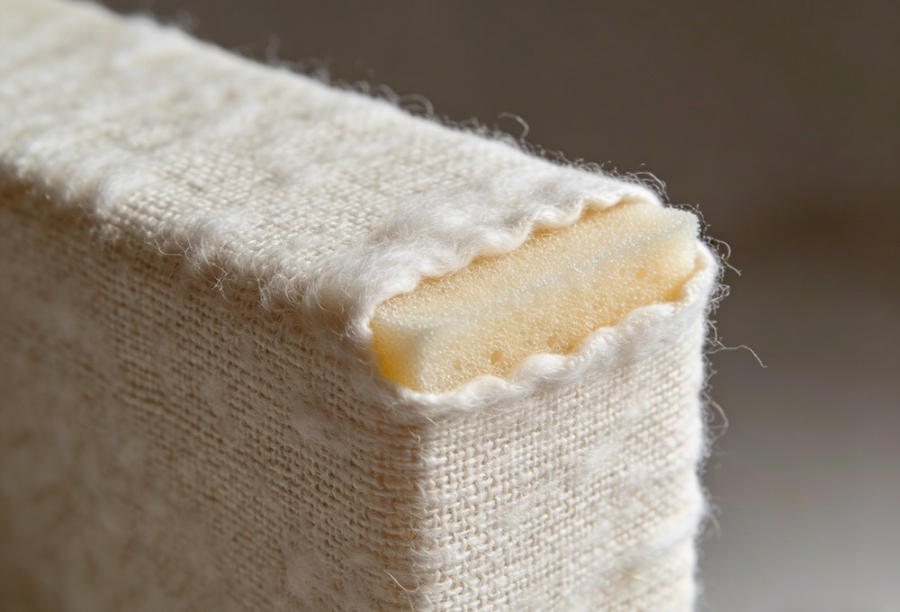 cotton wadding wrapped with foam