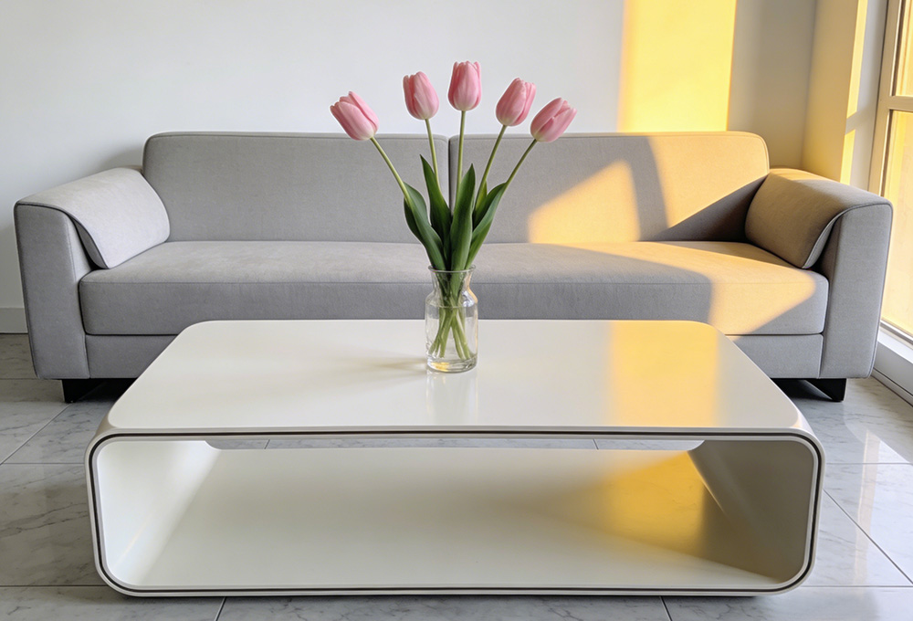 tulips on the coffee table