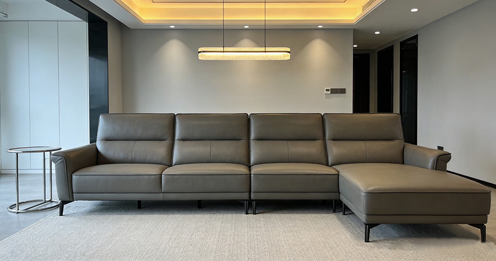 leather sofa in the living room