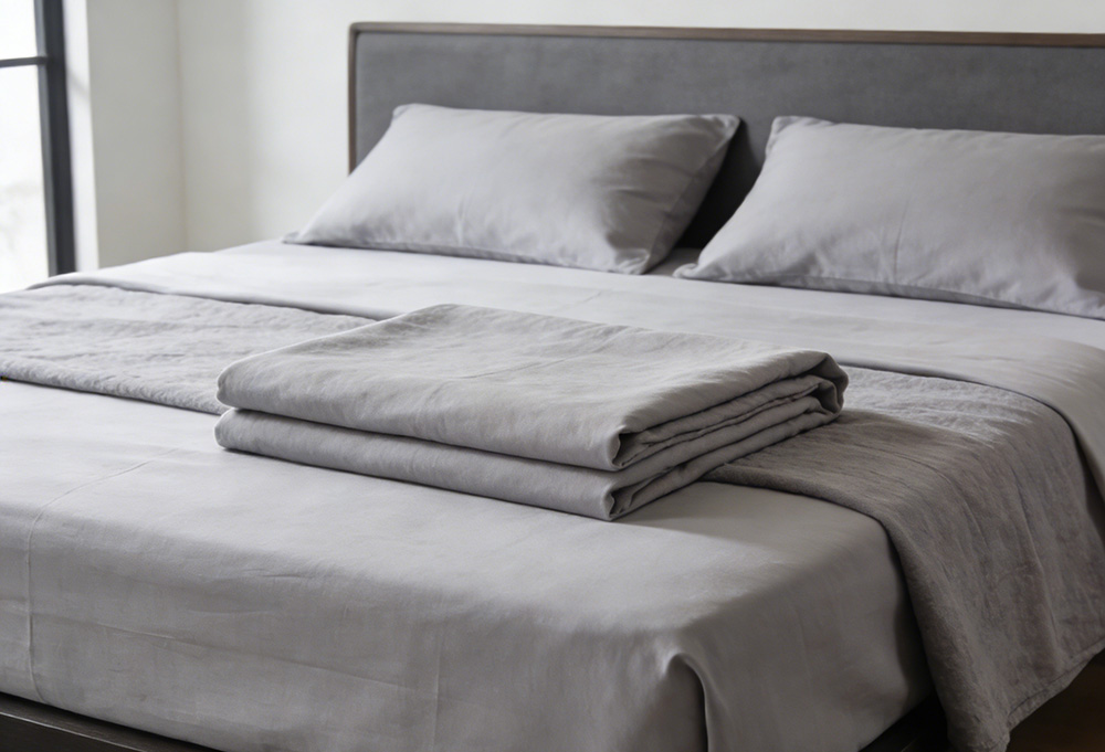 pillows and sheets on a queen bed