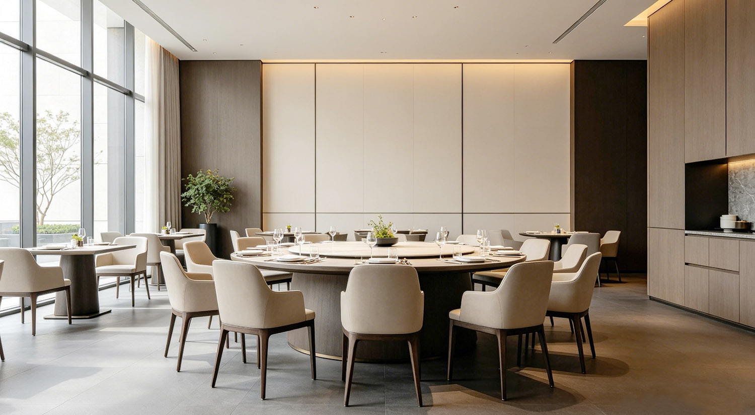 the dining table is in the hotel
