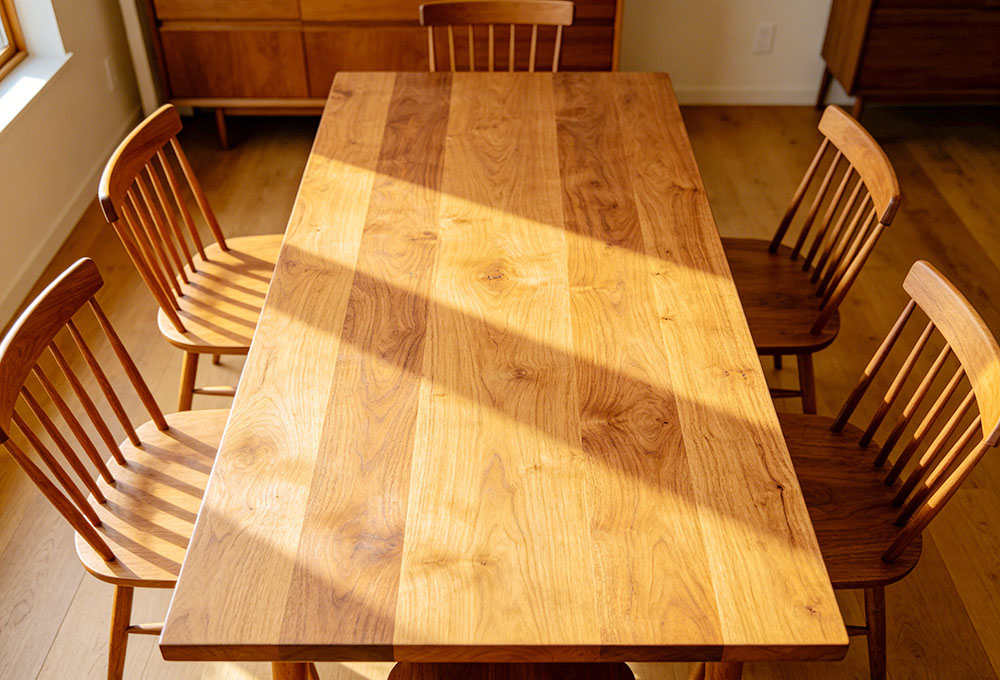 wooden dining table