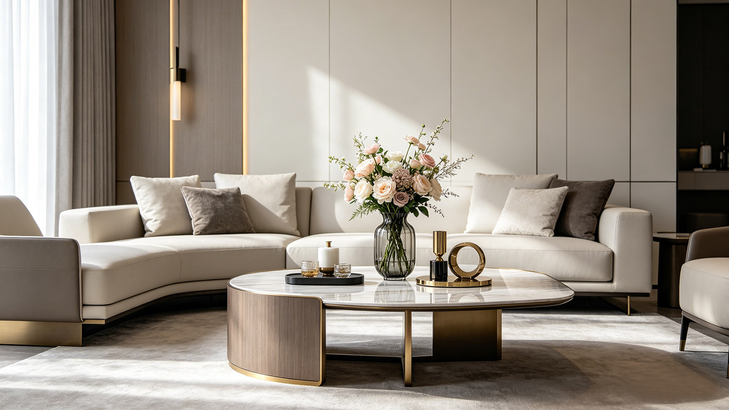 sofa and coffee table in the living room
