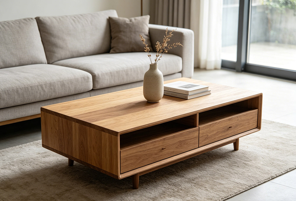 wooden coffee table