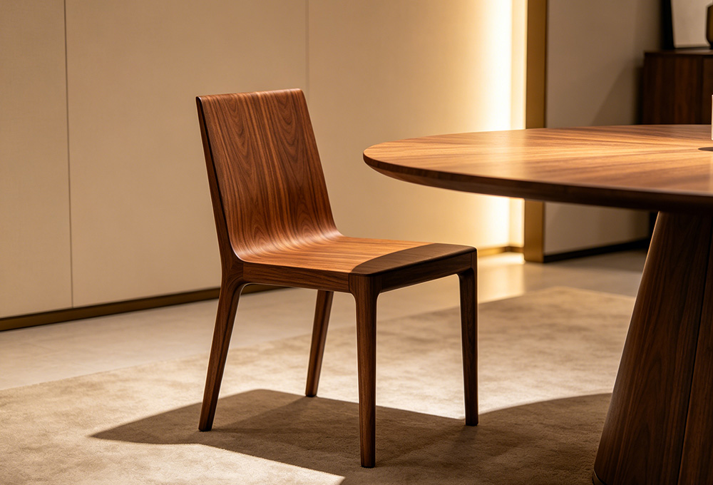 a wooden dining chair