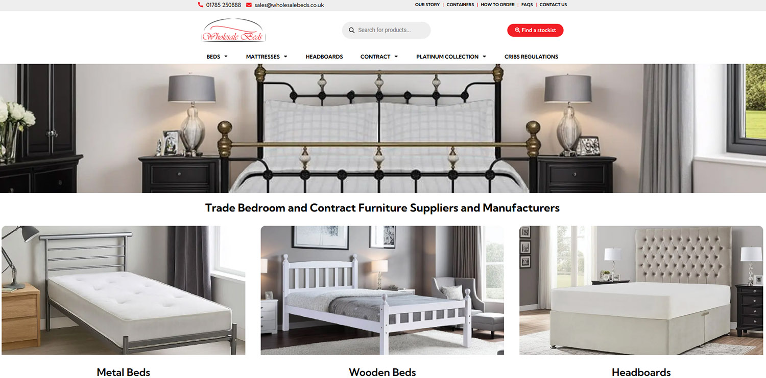 Wholesale Beds's official website