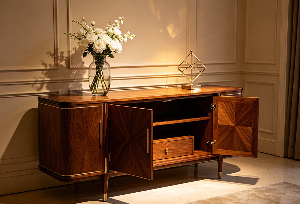 the sideboard in the room
