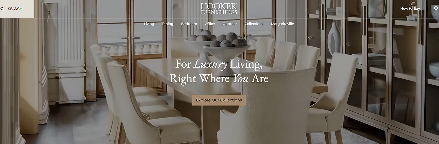 Hooker Furniture's website