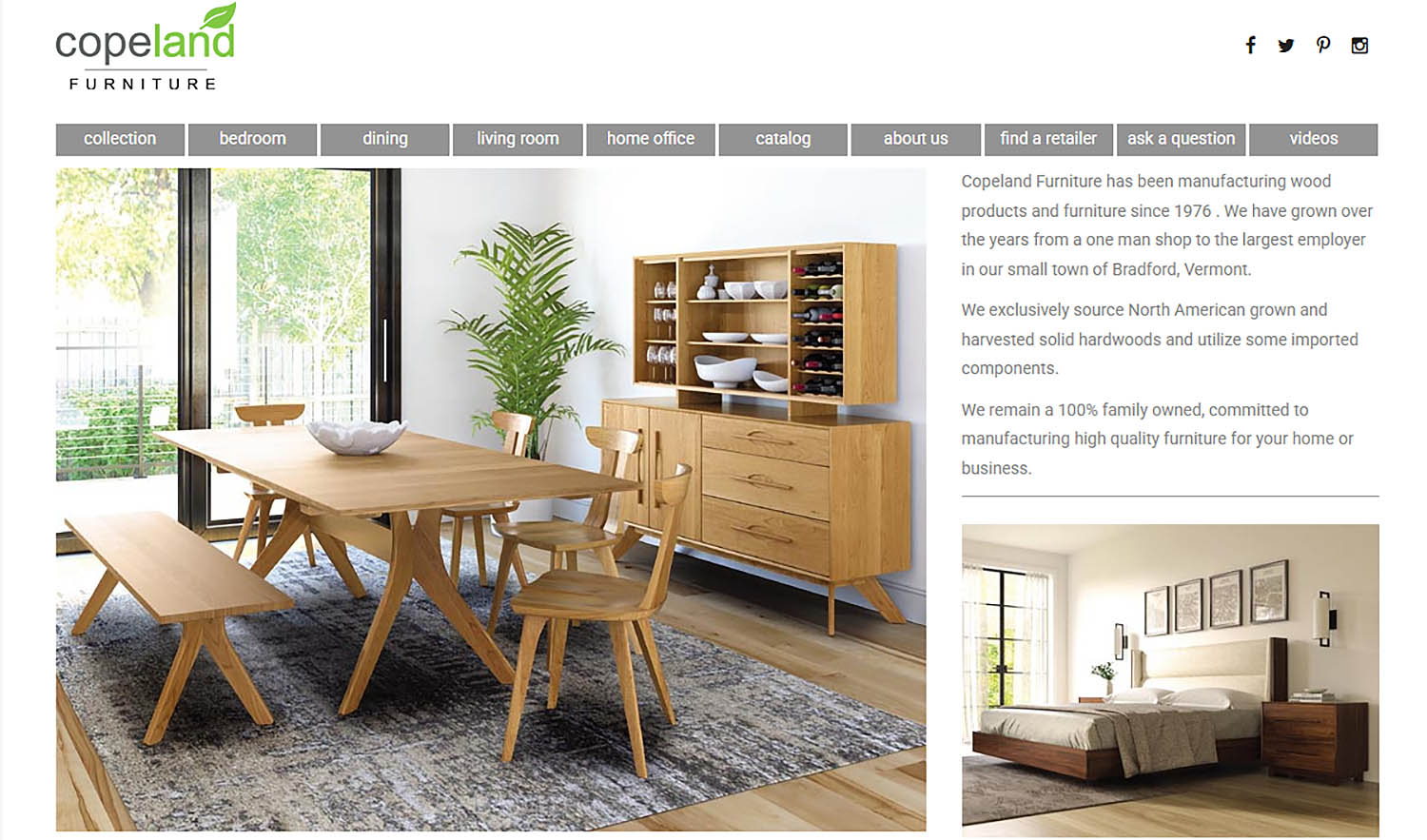 Copeland Furniture's website