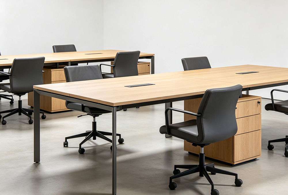 standing desks and chairs in the office