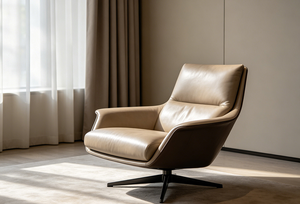Beige Swivel Accent Chair