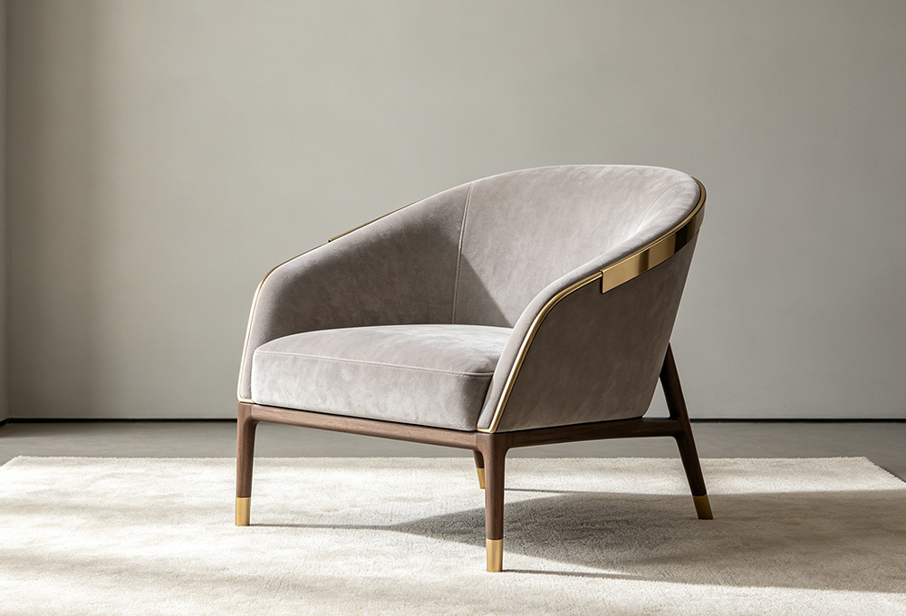 Gray Velvet Accent Chair