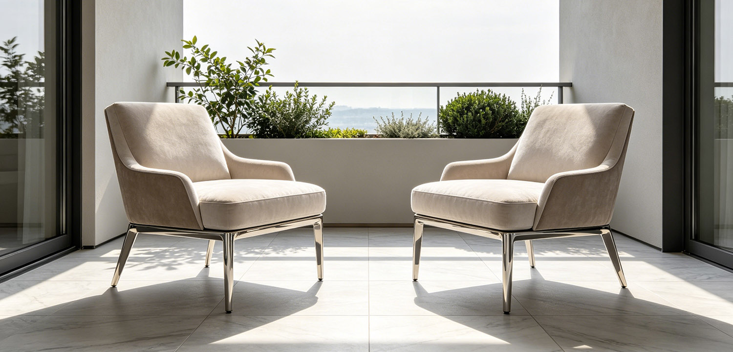 Beige Velvet Accent Chairs