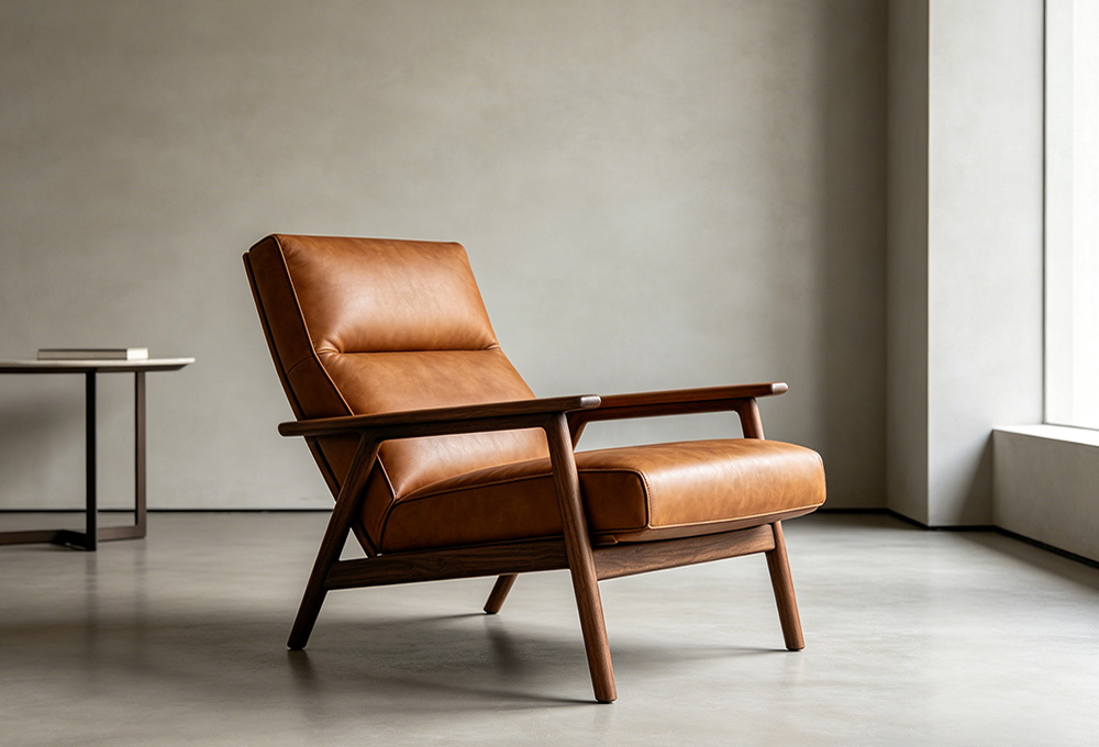 Brown Leather Accent Chair