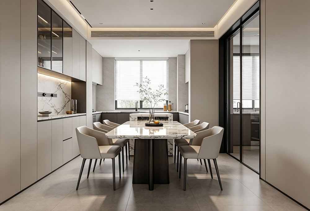 rectangular marble dining table