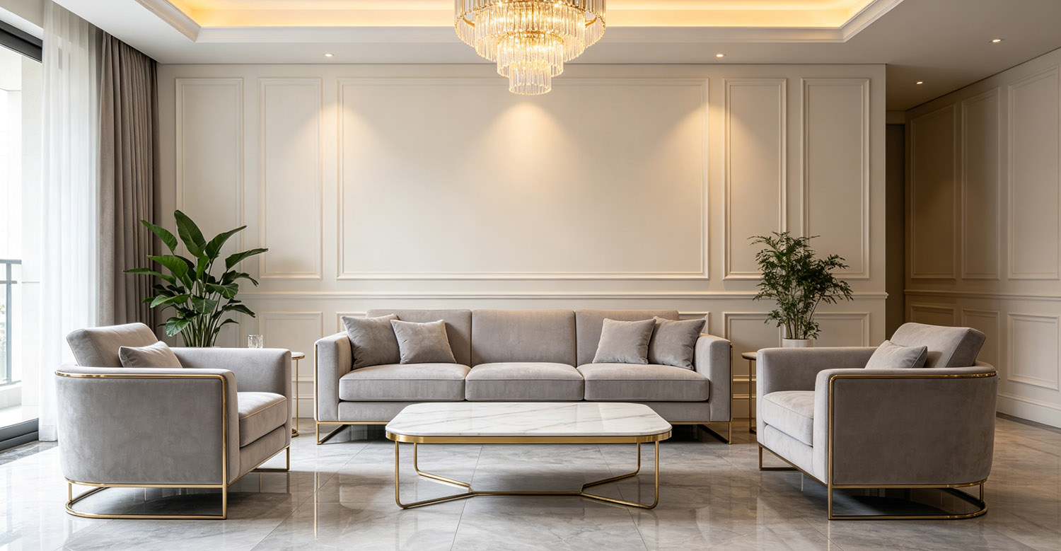 Luxury living room sofa set