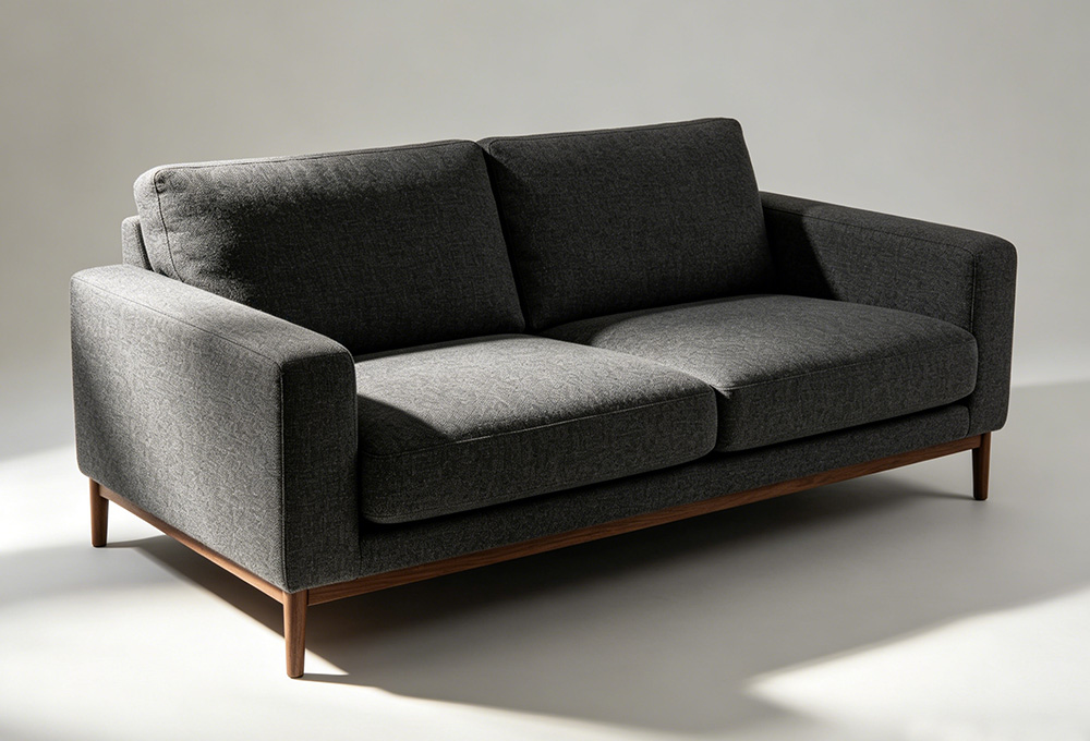 Dark gray fabric sofa