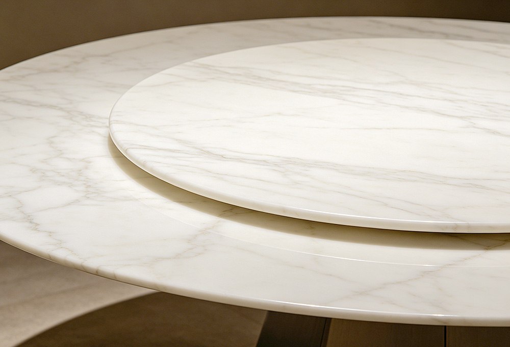 Polished white marble surface