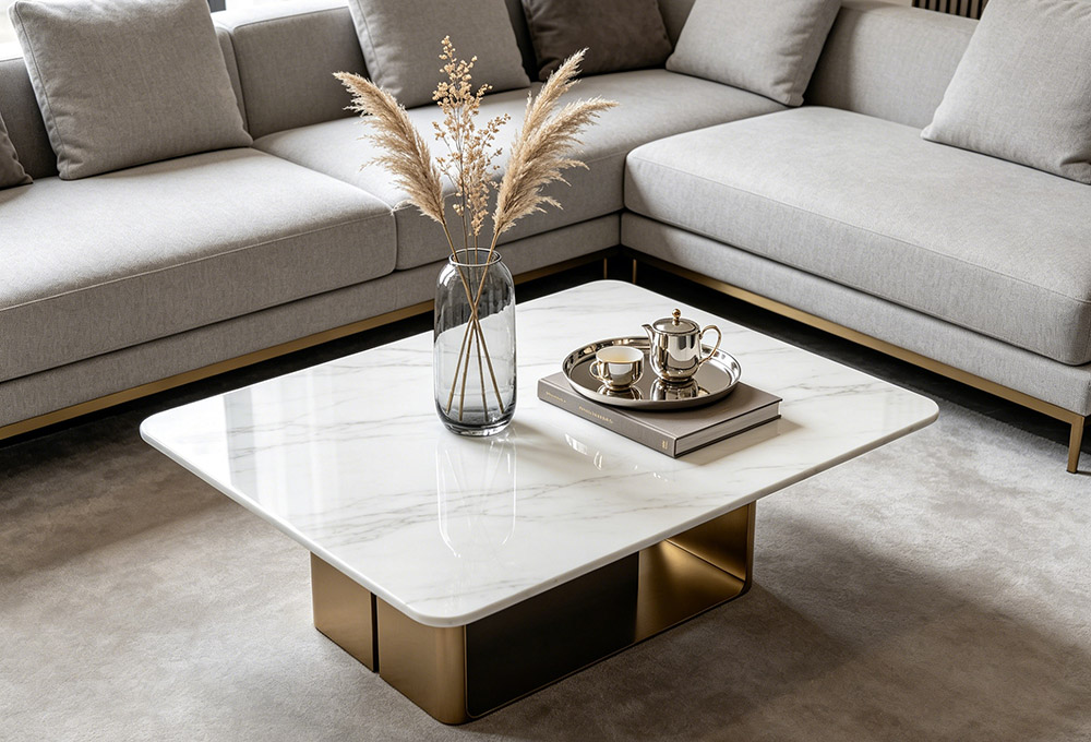 White marble coffee table