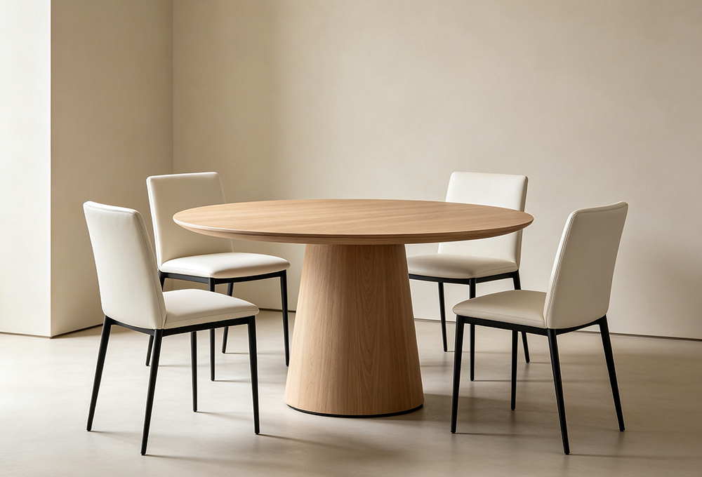 Light Wood Round Dining Table