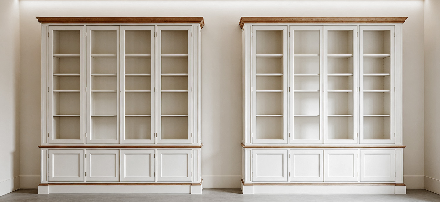 White Library Wall Bookcases