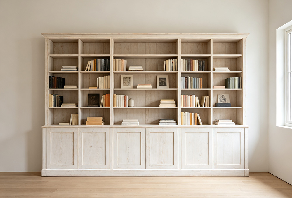 Light Wood Library Wall Bookcase