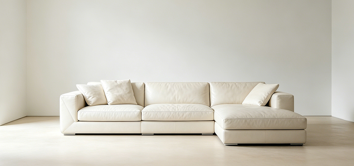 White Leather Sectional Sofa