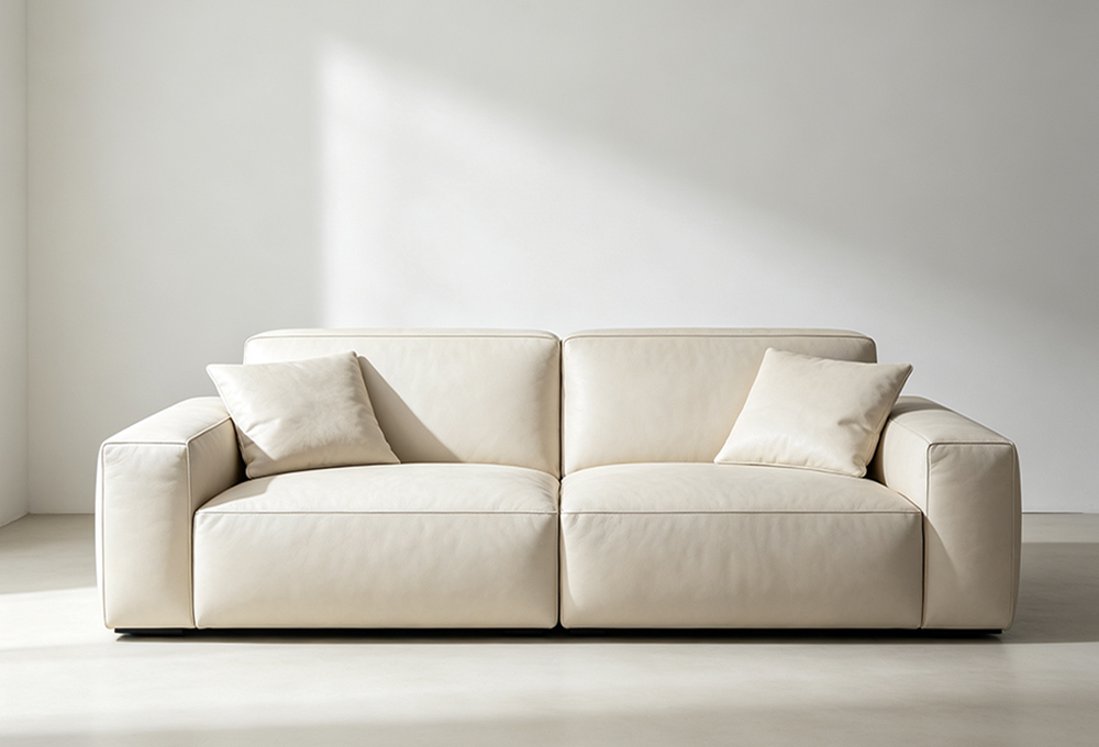 Modern Cream Block Sofa