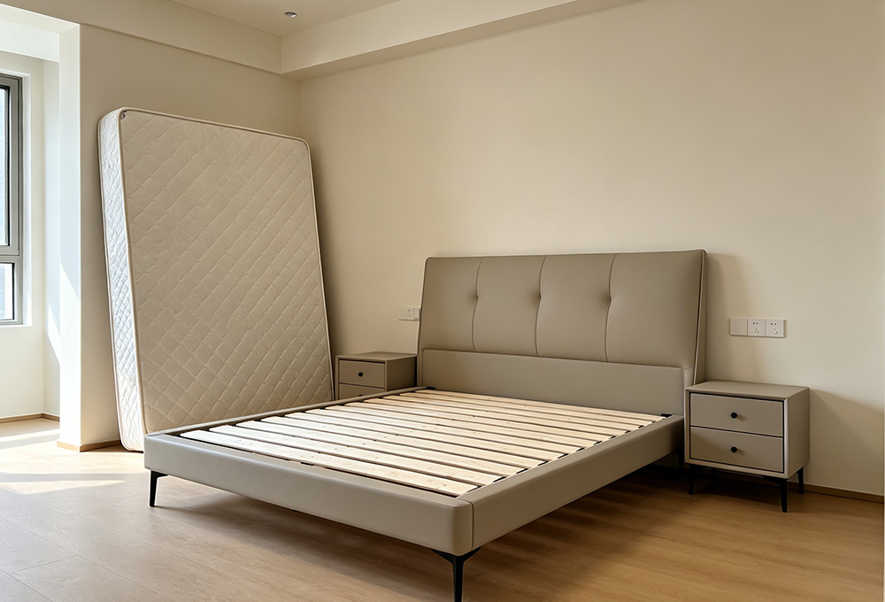 bed frame with mattress