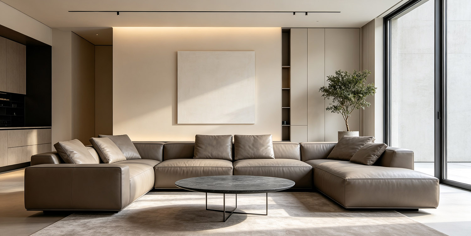 modern leather sectional sofa