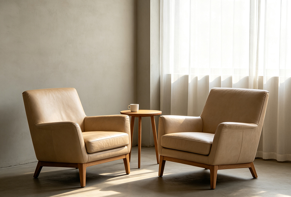 Leather accent chairs