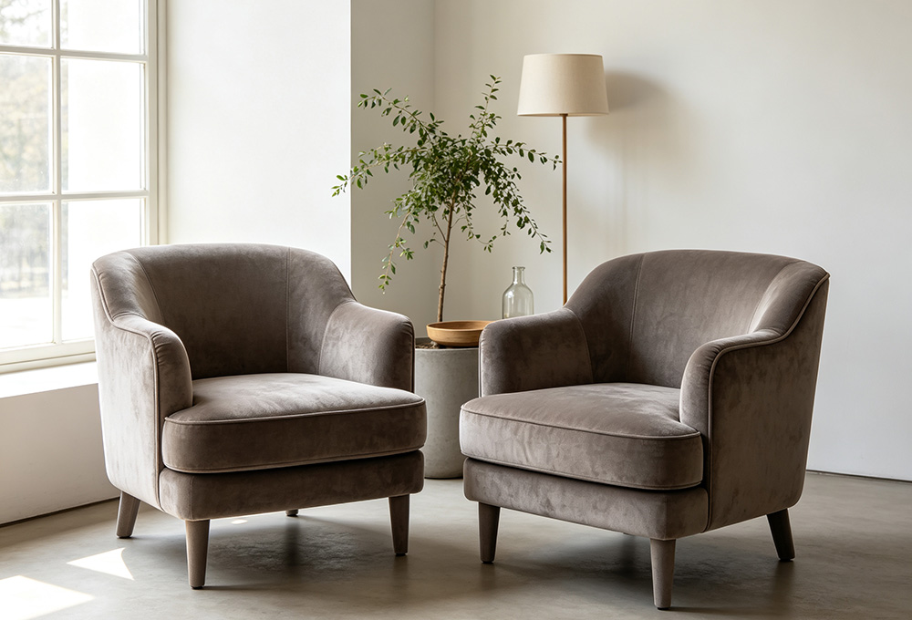 Velvet accent chairs