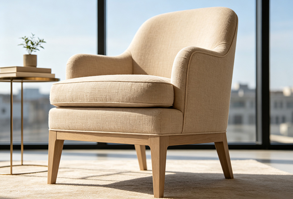 Linen accent chair