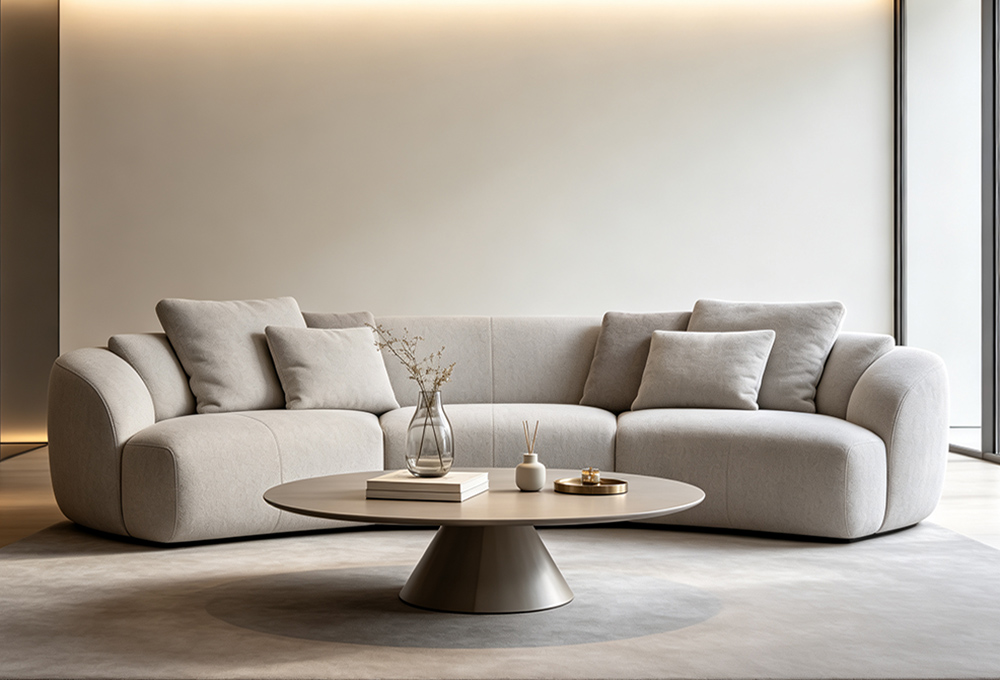 Round coffee table sectional sofa