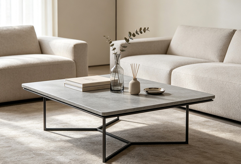 Square coffee table living room
