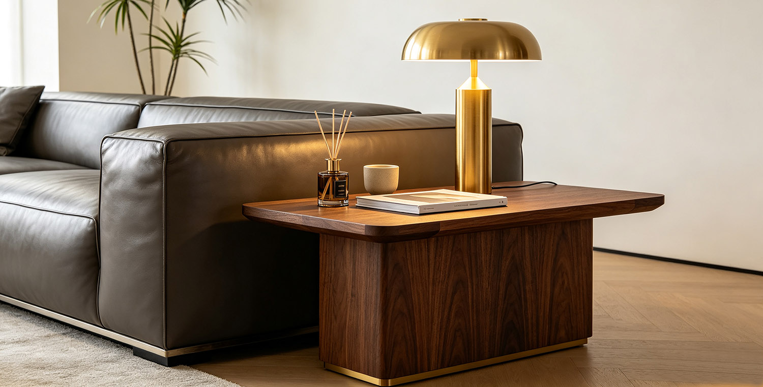 Solid wood living room side table