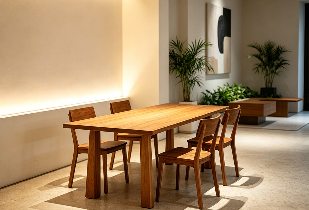Minimalist Wooden Dining Room
