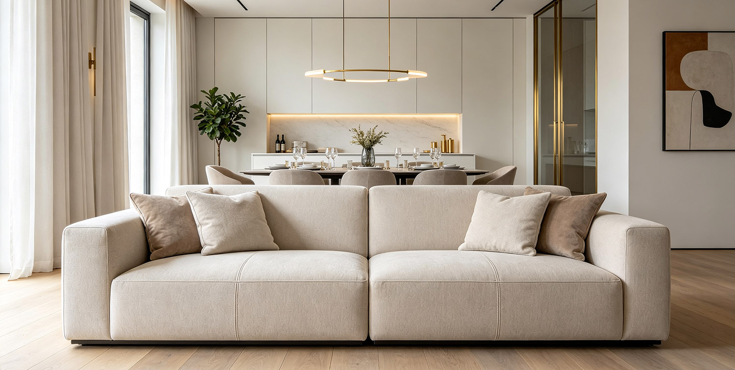 Beige fabric wholesale sofa