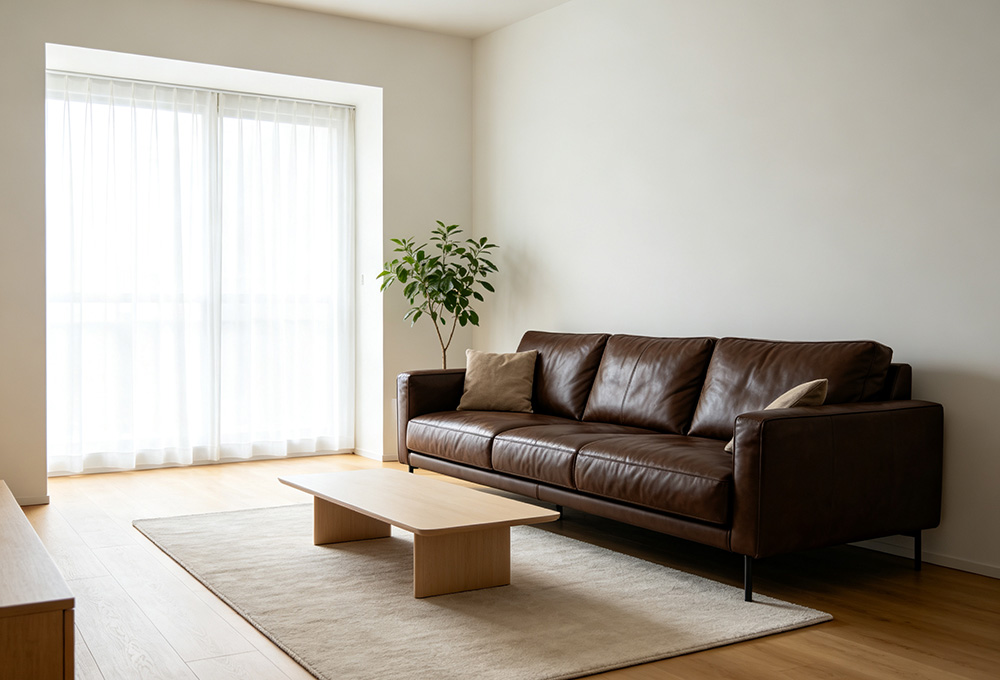 Brown leather wholesale sofa