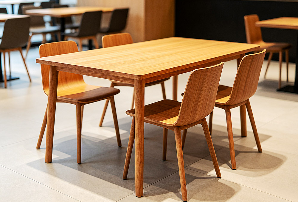 Solid wood restaurant dining table