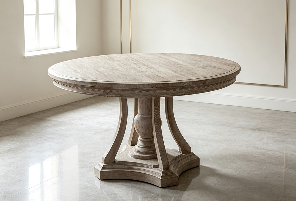 Antique wooden round dining table