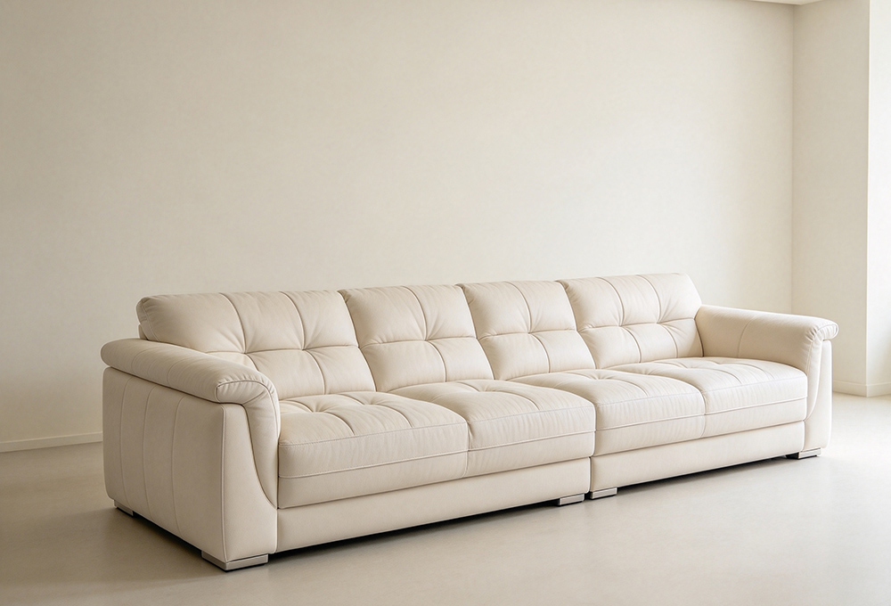White leather sofa